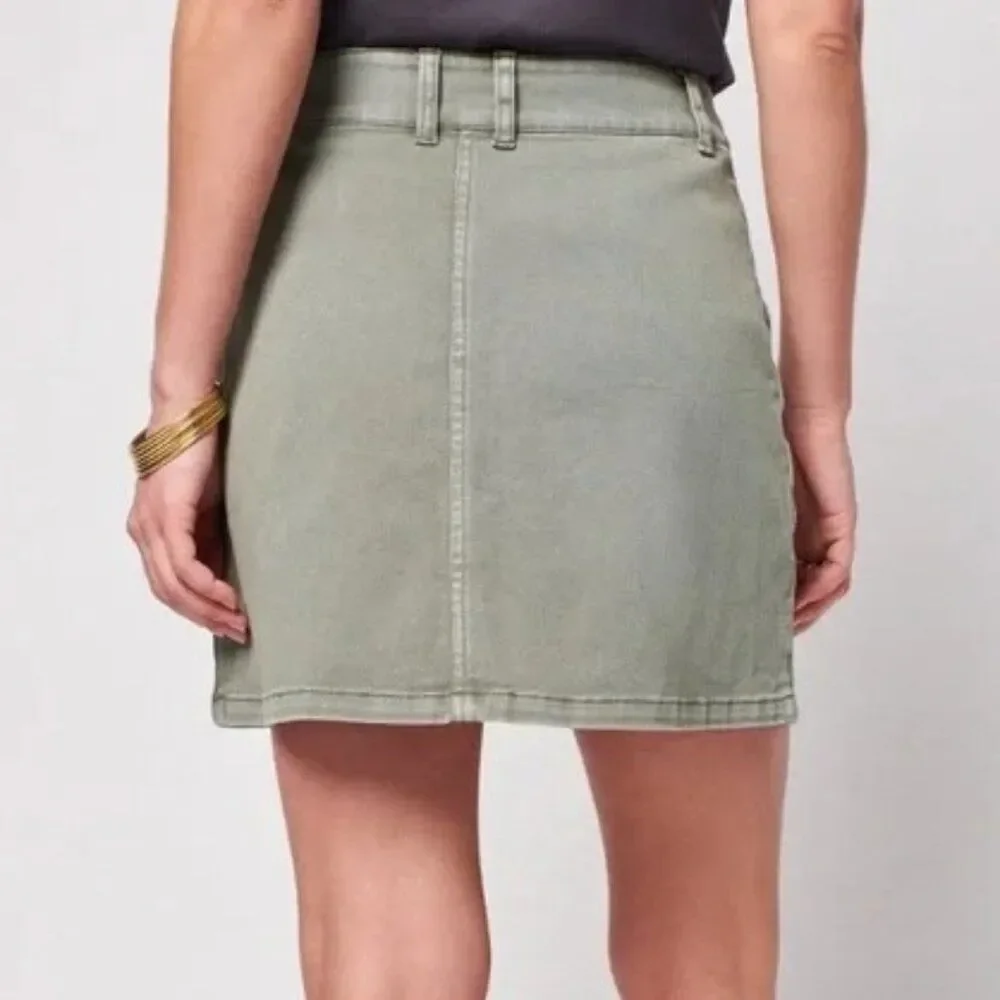 Faherty Women's Utility Mini‎ Skirt Fatigue Green Size Small Organic Cotton